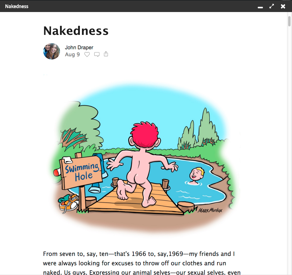 markmonlux's tweet photo. This is an example of how #bloggers us my #editorialillustration. #swimminghole #dailysketch #illustragram @JohnfDraper #onceaboy https://t.co/5zKACS7kLg