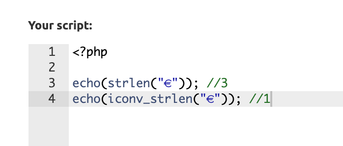 #TIL For years I have been relying on #PHP's "strlen" to retrieve the length of a string. You know, it's all in the name. Well, turns out it is not in the name! "strlen" gives you the size of the string in bytes! Use "iconv_strlen" instead.