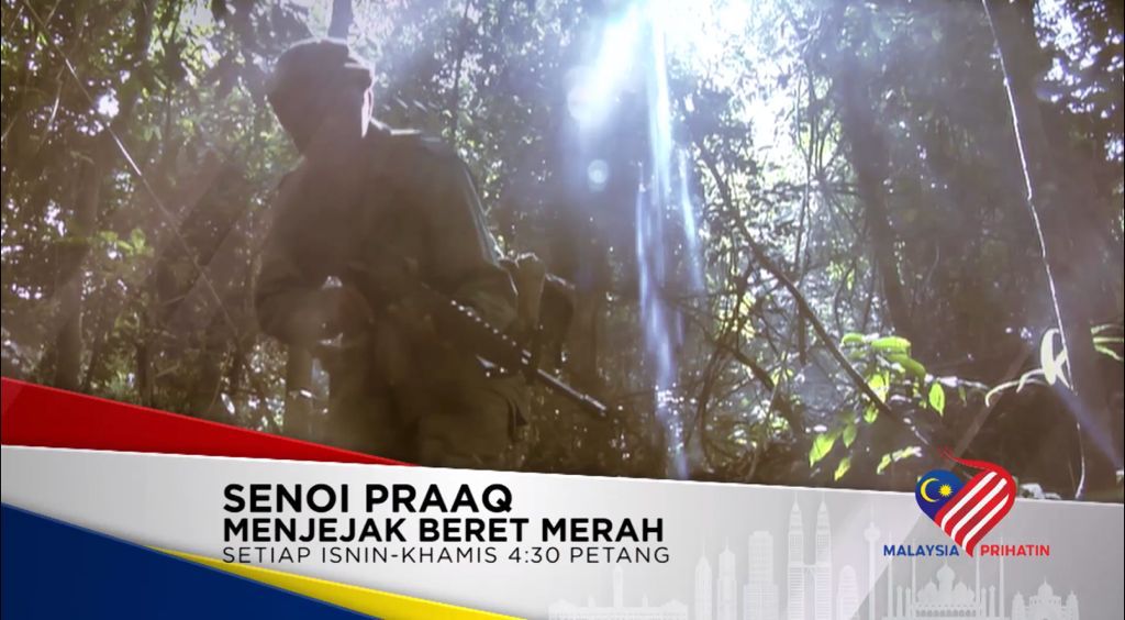 tv1_rtm's tweet photo. Saksikan perkongsian pengalaman Sarjan Mejar (B) APOT a/k SAAT yang lebih dikenali dengan "Big Noose Tracker" dalam #SenoiPraaq : MENJEJAK BERET MERAH (Ep.2) pukul 4.30 petang ini di TV1 | https://t.co/NJHRtoOOt1 | #RTMKlik https://t.co/yPmFa9vkFa
