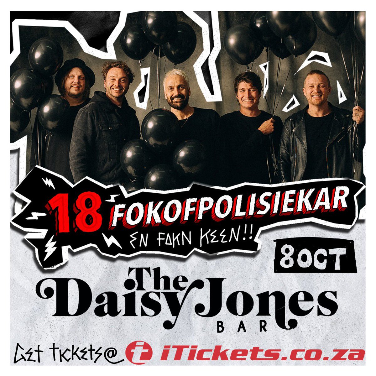 Fokofpolisiekar (@fokofband) on Twitter photo Kaapstad/Stellenbosch date added tot die #18andfoknkeen birthday celebrations. Tickets from <a href="/iTicketsSA/">iTickets.co.za</a> here bit.ly/3jplUNc Kaapstad/Stellenbosch date added tot die #18andfoknkeen birthday celebrations. Tickets from <a href="/iTicketsSA/">iTickets.co.za</a> here bit.ly/3jplUNc