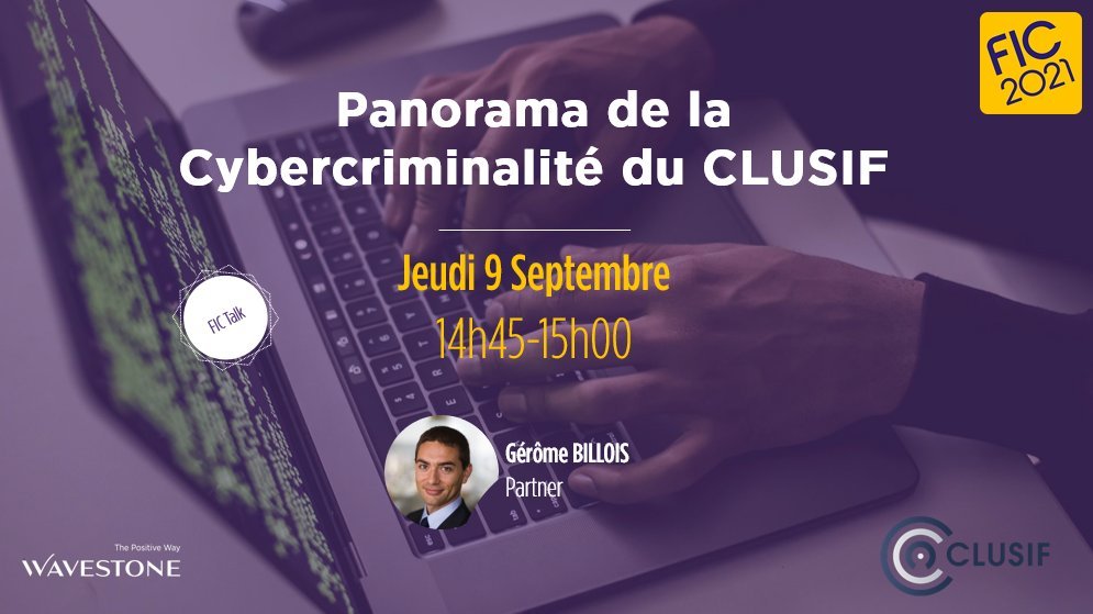 Risk_Insight's tweet photo. #FIC2021 

😈RDV Jeudi 9 Septembre à 14H45 pour un #FicTalk consacré au Panorama de la Cybercriminalité du @clusif ! 

#cybercrime #cyberthreat https://t.co/h24AhVhVss