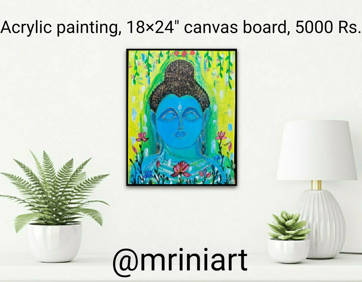 Acrylic painting for sale. DM for pricing. 
#ArtistOnTwitter #acrylicpaintings #art #painting #acrylic #canvasart #womanartist #artistinindia #budhapainting