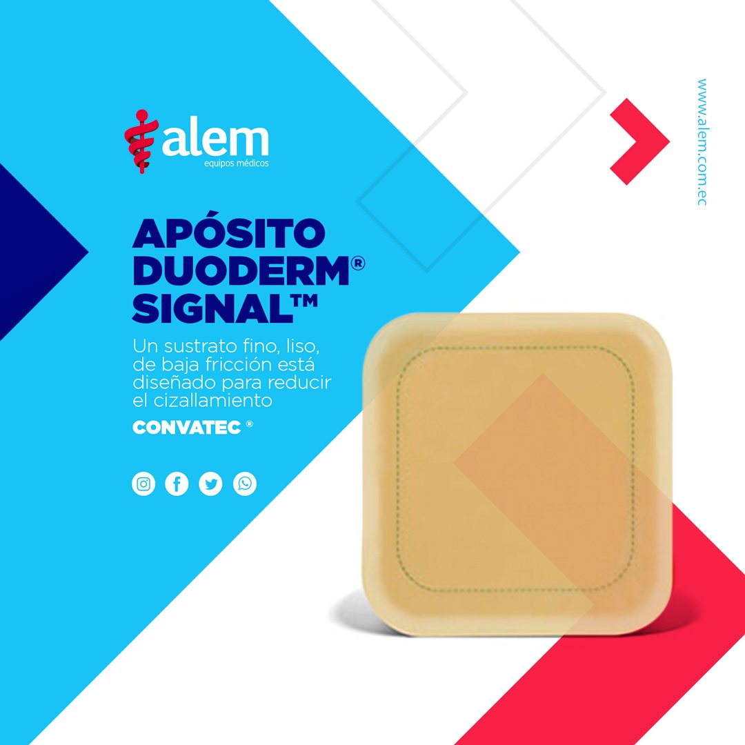 AlemEcuador's tweet photo. #insumosmédicos 
Apósito DuoDERM® Signal™ 

Los apósitos tienen un indicador visual que señala cuando un apósito necesita cambiarse, reduciendo los cambios prematuros del apósito.
📞 593 2 393 6000
💻 https://t.co/Fdmkg3Y2Mg

https://t.co/xFlboaDRvy https://t.co/FfAR9l2aj1