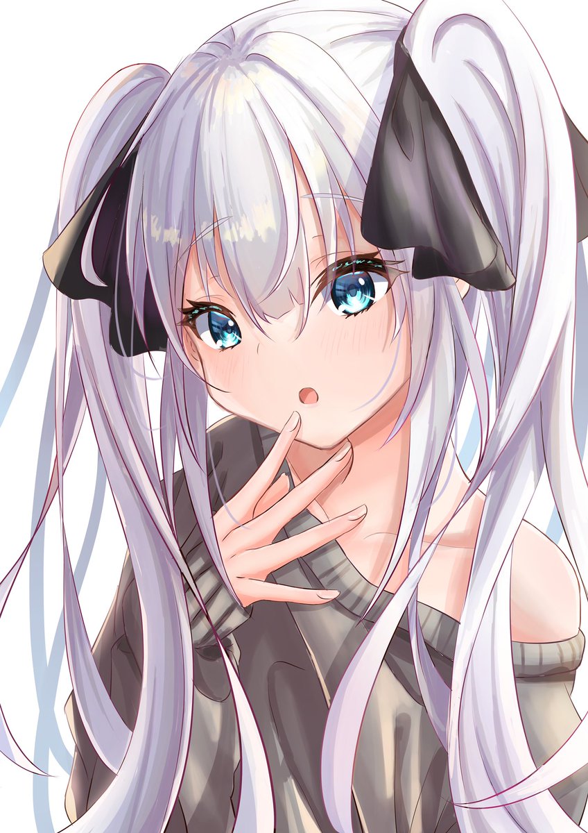 イラスト完成 白髪ツインテール女子です イラスト あさからのイラスト