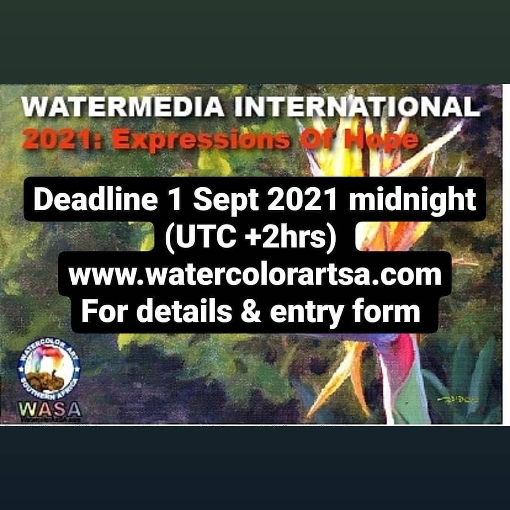 WatercolourSA's tweet photo. Deadline fast approaching...

#International #Competition  #internationalcompetition #expressionsofhope #hope #kuns #peinture #acquarello #aquarela #aquarelle #wasa #wasacontest1 #artistoninstagram #instaart #artistsofinstagram https://t.co/y0ZsDmyhjC