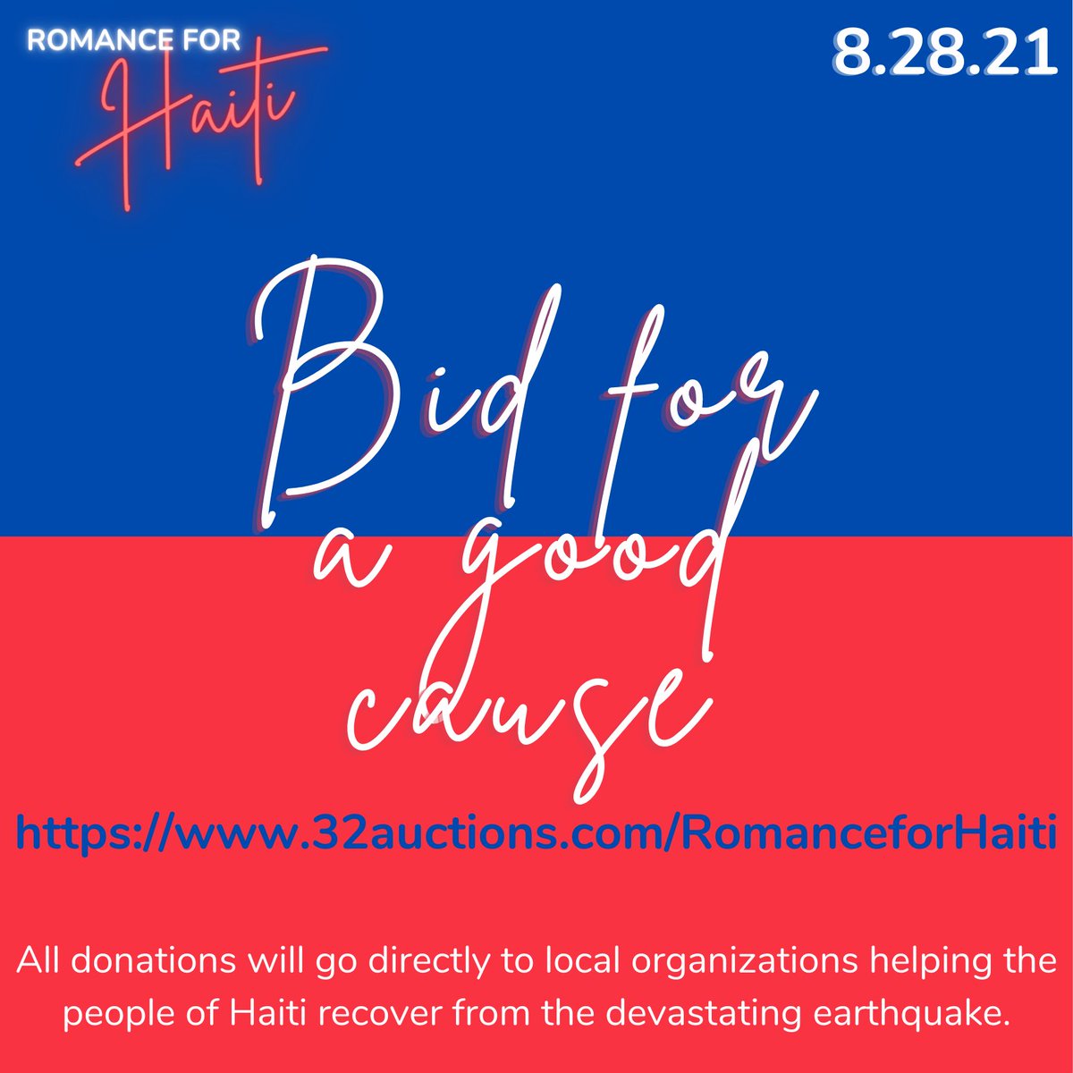 romance for haiti! bid for a good cause. all donations will go directly to local organizations helping the people of haiti recover from the devastating earthquake.