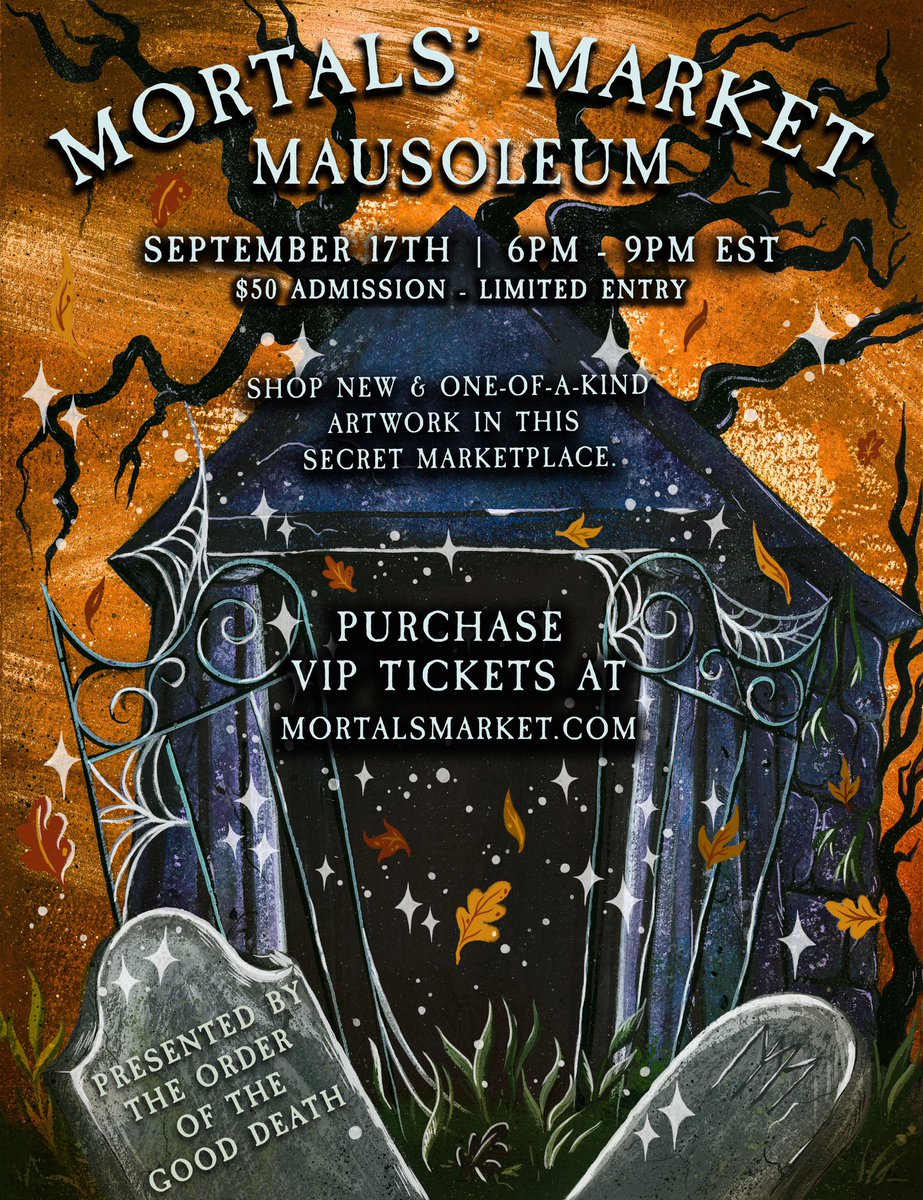 Only a handful of tickets left for the Mausoleum, where you’ll get online access to a market with one-of-a-kind, limited edition, &amp; collectors items, including <a href="/LandisBlair/">Landis Blair</a>’s original art from Caitlin Doughty’s bestselling book From Here to Eternity eventbrite.com/e/the-mortals-…