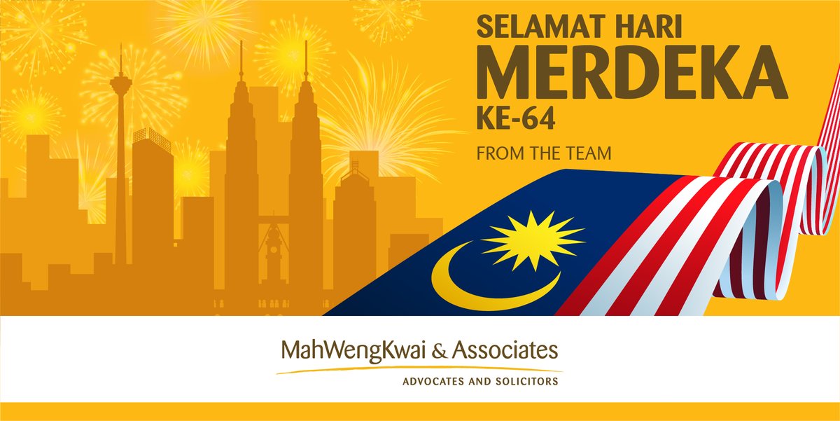 mahwengkwai's tweet photo. Wishing all Malaysians a Selamat Hari Merdeka ke-64! Have a safe and enjoyable Independence Day!
#MWKA #Merdeka #staysafe https://t.co/aKF8vtxYXm