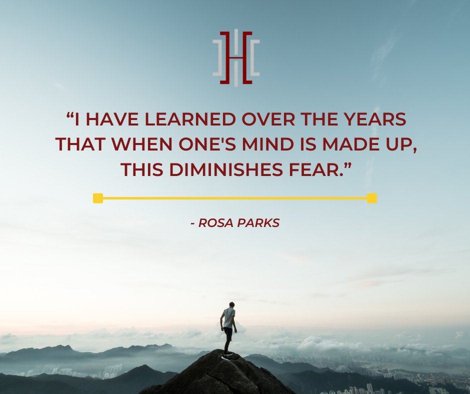 hamiltonlawplc's tweet photo. Motivation Monday: “I have learned over the years that when one's mind is made up, this diminishes fear.” - Rosa Parks #law #lawfirm #hamiltonlaw https://t.co/hY7nAaB2bA