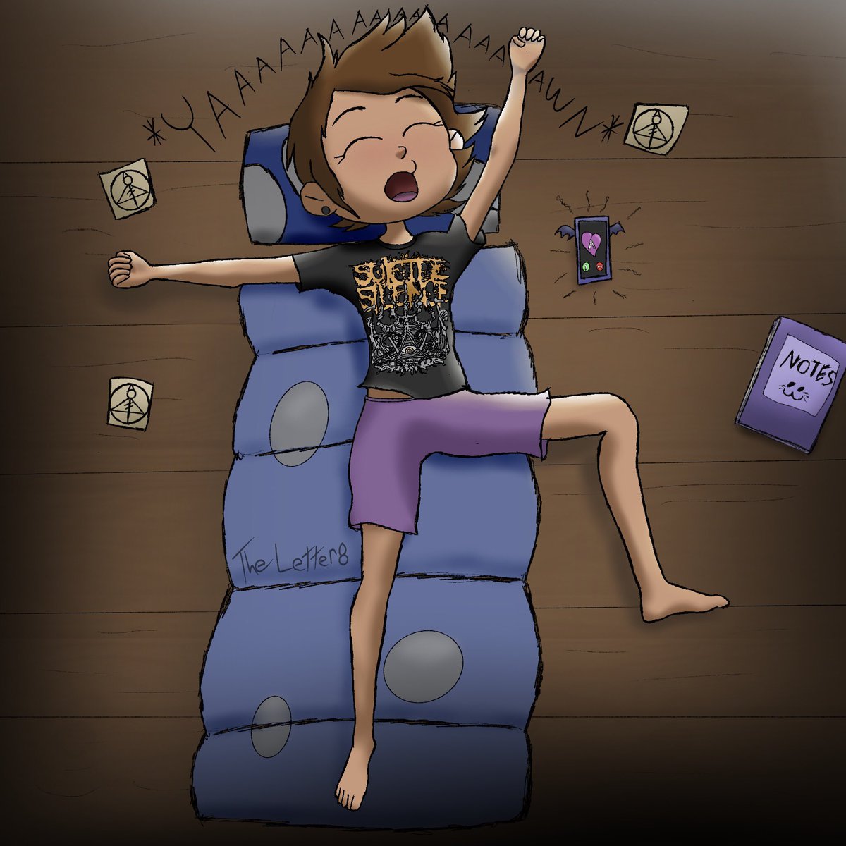 The_Letter8's tweet photo. Idk, here’a Luz waking up in a band shirt #tohart #theowlhouse #TOH https://t.co/g0P28pbgQu