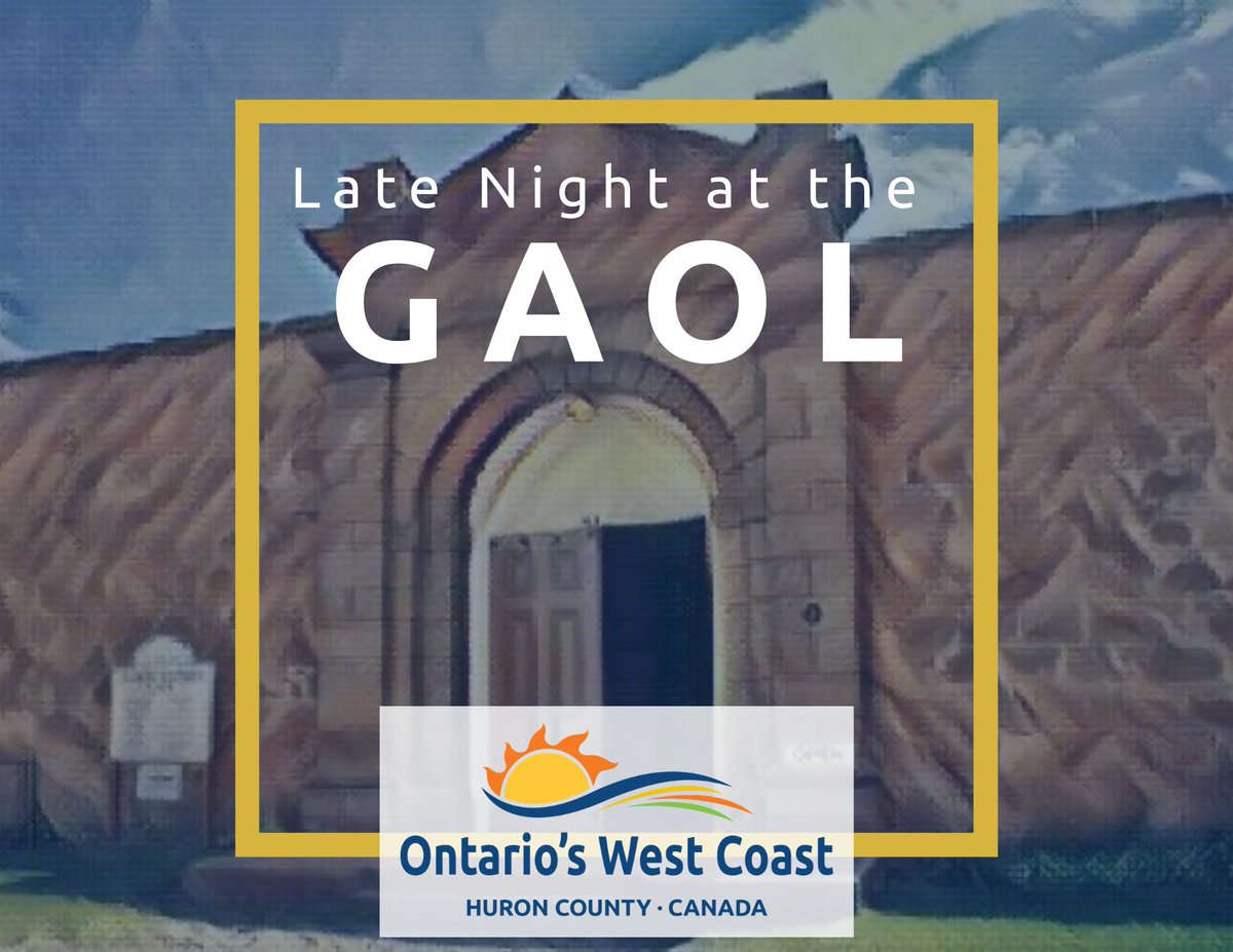 Ontario's West Coast (@onwestcoast) on Twitter photo Late Night at the Gaol
Huron Historic Gaol is open late each Thursday until 8:30 p.m. Give them a call at 519-524-6971 to book your tour! The last tour starts at 7:30 p.m. For more details about visiting the Gaol,  ow.ly/DTdK50FZ8IC Late Night at the Gaol
Huron Historic Gaol is open late each Thursday until 8:30 p.m. Give them a call at 519-524-6971 to book your tour! The last tour starts at 7:30 p.m. For more details about visiting the Gaol,  ow.ly/DTdK50FZ8IC