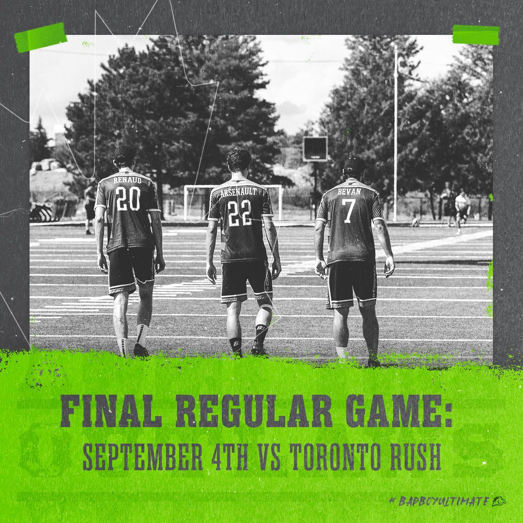 OutlawsAUDL's tweet photo. Our final regular season game is against the Toronto Rush. Let's go Outlaws!!! 📣📣📣📣

#AUDL #badboyultimate  #CanadaCup #frisbee https://t.co/FW0uv69oJR