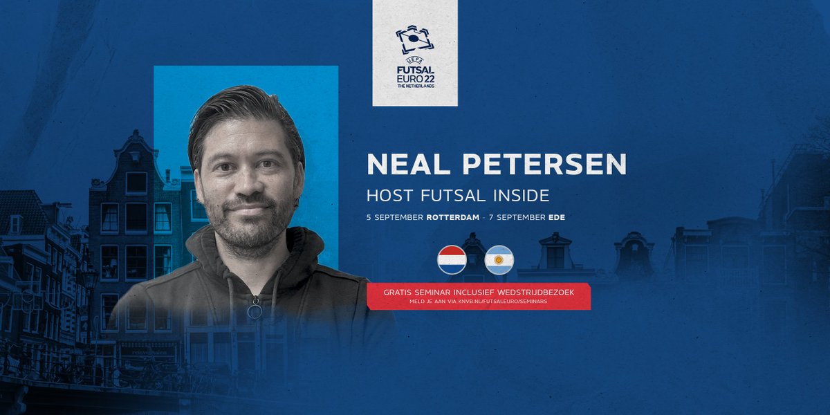 Zondag 5 september trappen we af met Futsal Inside! 🔥 In deze 5-delige reeks seminars gaat <a href="/nealpetersen/">Neal Petersen</a> in gesprek met prominente figuren uit de Futsalwereld. Interessant voor trainers en bestuurders! Meer info &amp; aanmelden: 
knvb.nl/feuro2022/lega…