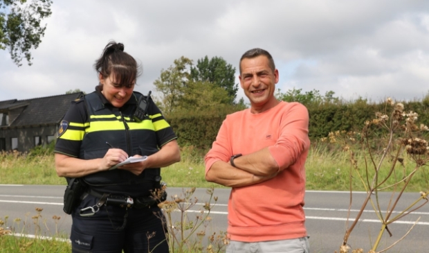 Fotograaf Wil van Balen meldt vanmiddag een eenzijdig ongeval met een held uit Melissant
