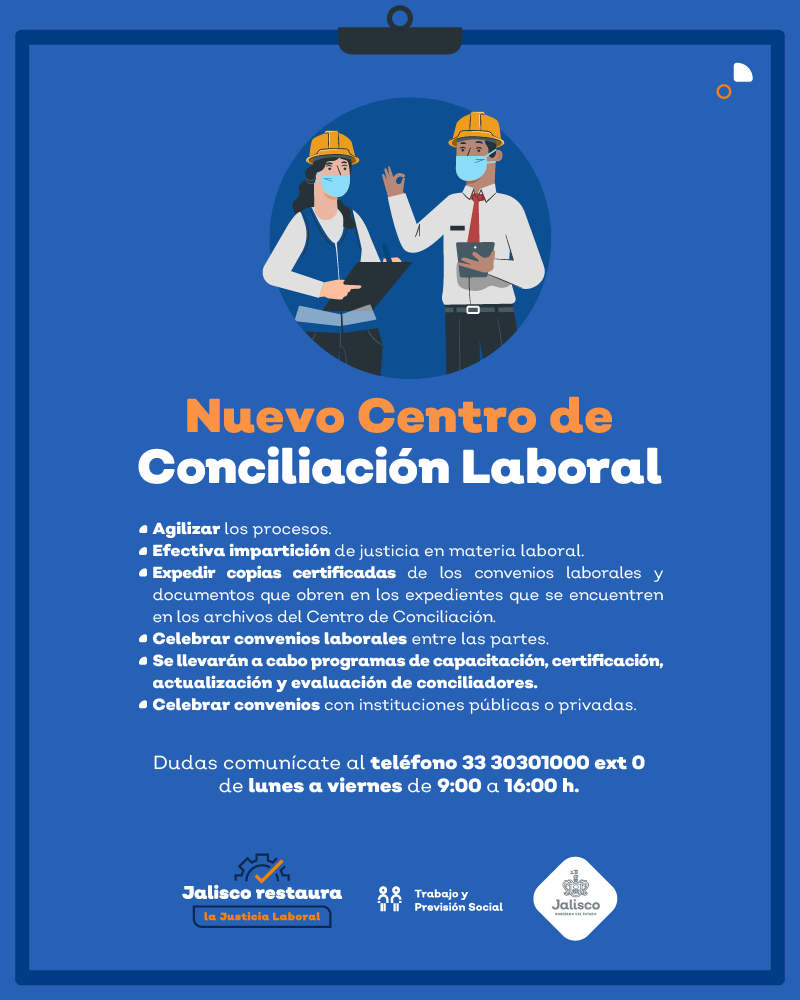A partir del 2 de mayo del 2022 entrará en función el Centro de Conciliación Laboral, cuyo propósito es resolver de forma ágil los conflictos de trabajo. Estos son algunos de los objetivos de este centro, te invito a darles una leída para que conozcas los beneficios que tendrá: