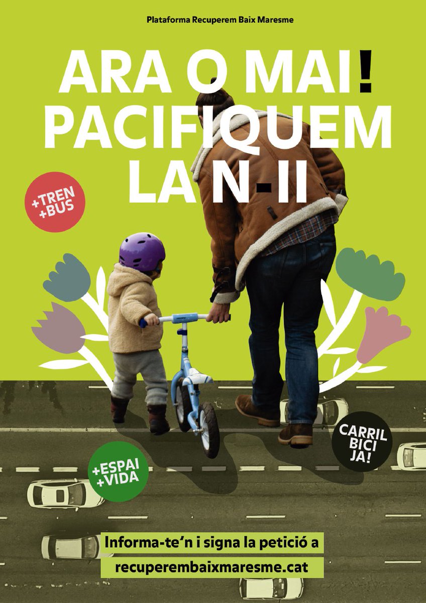 #AraoMai pacifiquem la NII

Exigim la conversió a via urbana i la construcció del carril bici pel 2022!

✅ Recuperem espai públic per a les persones

✅ Substituïm desplaçaments contaminants per desplaçaments més nets

✅ Connectem a peu i en bicicleta municipis veïns