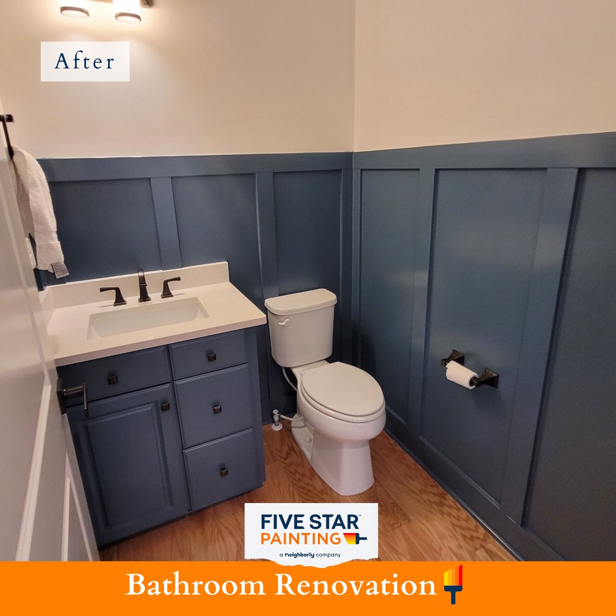 fivestarloudoun's tweet image. We are here! Whether you’re doing a bathroom remodel, repairing water damage, or updating with a fresh new color.

🎨We offer color consultation*
Free estimates 📲+5716206091
🗓Book Now!👇🏼
💻fivestarpainting.com/loudoun/

#Bathroom #paintprofessionals #paintingPros #Homeoffices #summer