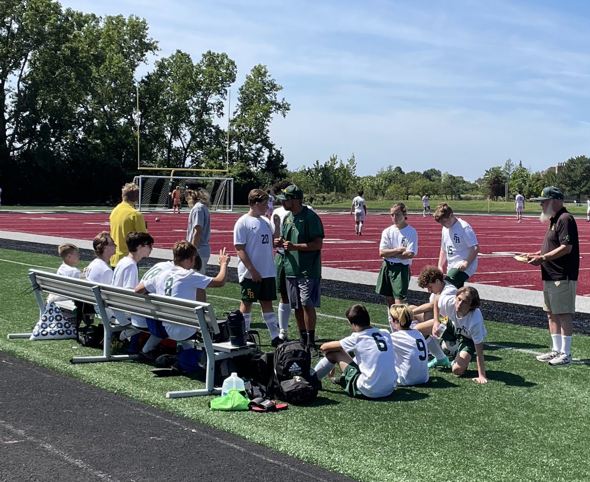 FRRSoccer's tweet photo. First day of Huron League play!!!  Let’s Go Rams! 💚💛 #BeatAirport #DefendYourField https://t.co/R96fz6dBld