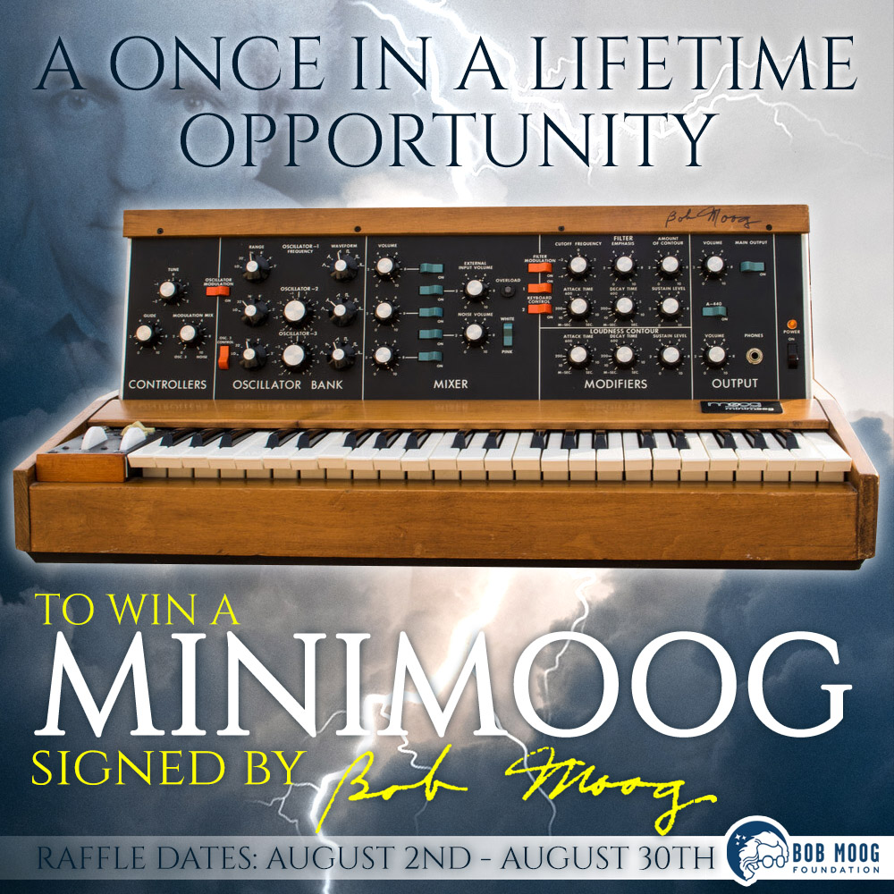 Michelle Moog-Koussa (@themoogstress) on Twitter photo Counting Down! 🔥⏰🔥
Less Than 100 Tickets Left...
... in the @MoogFoundation  raffle for a vintage Minimoog signed by Bob Moog! We will likely sell out in the next hour or two. Get your tickets here: bit.ly/AnniversaryMin…
#moog #minimoog #bobmoog #moogsynthesizer Counting Down! 🔥⏰🔥
Less Than 100 Tickets Left...
... in the @MoogFoundation  raffle for a vintage Minimoog signed by Bob Moog! We will likely sell out in the next hour or two. Get your tickets here: bit.ly/AnniversaryMin…
#moog #minimoog #bobmoog #moogsynthesizer