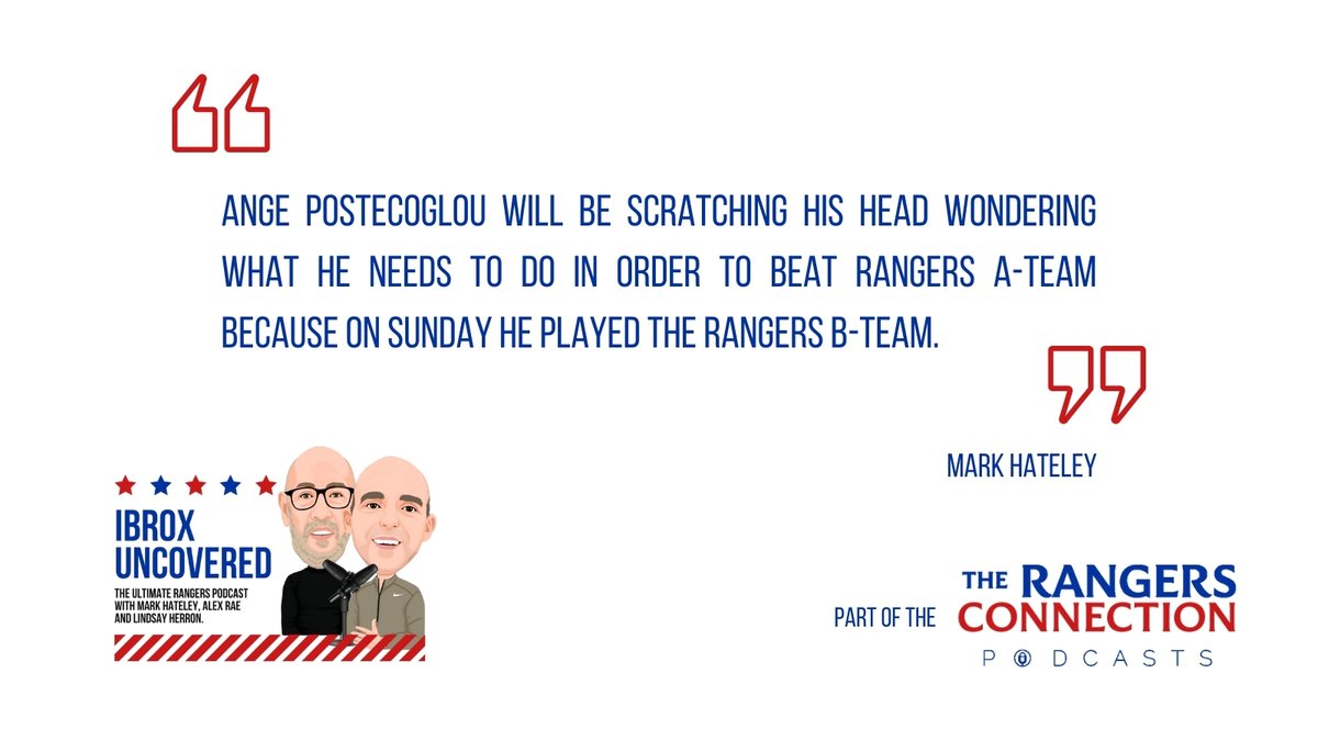 Ibrox Uncovered with <a href="/alexrae1969/">Alex Rae</a> + <a href="/MarkHateley10/">Mark Hateley</a>  available NOW on Spotify (and coming soon to Apple).

Latest episode takes a look back at Sunday's Old Firm victory and much more!

🎧 spoti.fi/3jqL7Xx
🎧 rangersconnection.com

#RangersFC #ForeverReady #IbroxUncovered