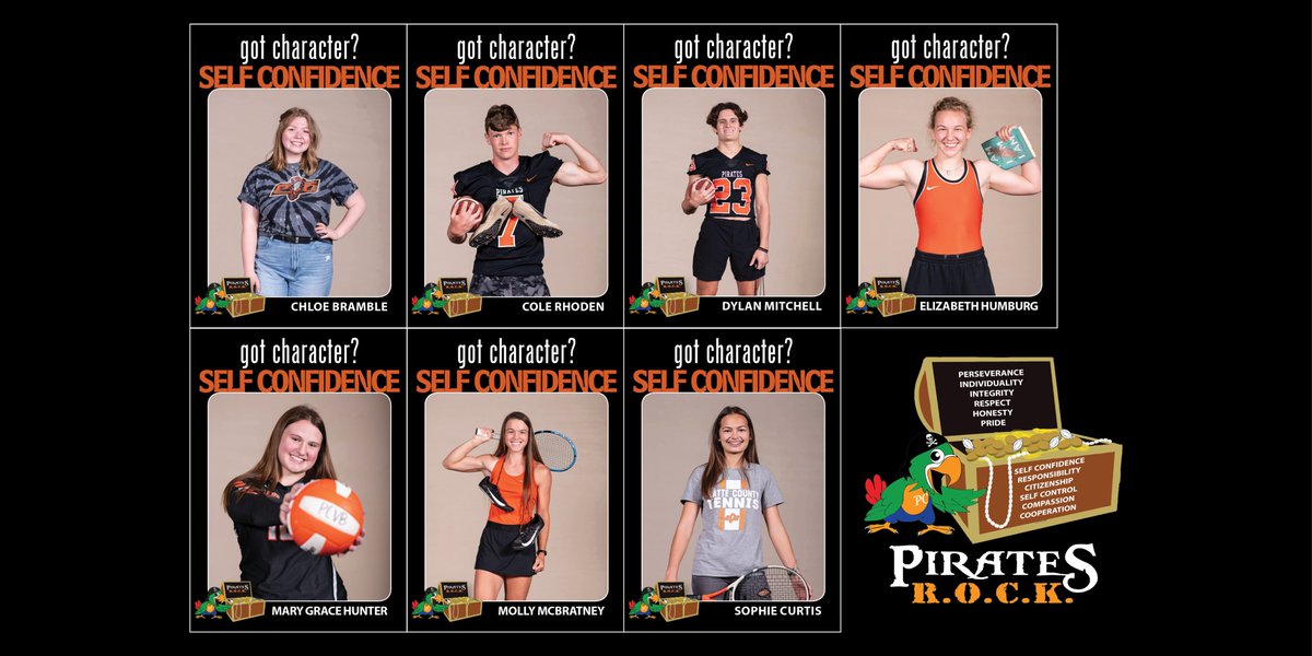 PlatteCountyR3's tweet photo. August's #PiratesROCK trait is SELF CONFIDENCE: having a positive belief in yourself. #PCR3Proud of @pchshalls New #GotCharacter Class & our Self Confidence reps - Chloe Bramble, Cole Rhoden, Dylan Mitchell, Elizabeth Humburg, MaryGrace Hunter, Molly McBratney & Sophie Curtis! https://t.co/amtKdF4m4S