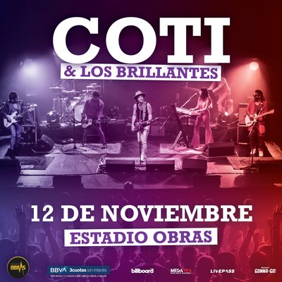 PHOTOROCKERS (@photorockers) on Twitter photo 🎸 <a href="/CotiOficial/">Coti Sorokin</a> & #LosBrillantes
🗓️ 12 de noviembre
📍 <a href="/EstadioObras/">Estadio Obras</a>
🎟️ <a href="/livepassarg/">Livepass Argentina</a> → livepass.com.ar/events/COTI-en…
Mas info 👉🏻 bit.ly/2Y1gfV8 🎸 <a href="/CotiOficial/">Coti Sorokin</a> & #LosBrillantes
🗓️ 12 de noviembre
📍 <a href="/EstadioObras/">Estadio Obras</a>
🎟️ <a href="/livepassarg/">Livepass Argentina</a> → livepass.com.ar/events/COTI-en…
Mas info 👉🏻 bit.ly/2Y1gfV8