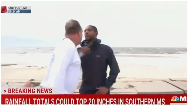 thehill's tweet photo. WATCH: NBC News reporter accosted during live coverage of Hurricane Ida https://t.co/xxWxb2H4iY https://t.co/0Jfg8sD7RG