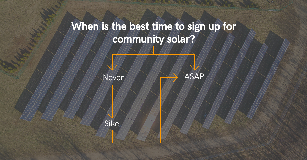Nexamp's tweet photo. If you’re looking for a sign...this is it 🌞! 
#communitysolar https://t.co/BnhIaUD2DW