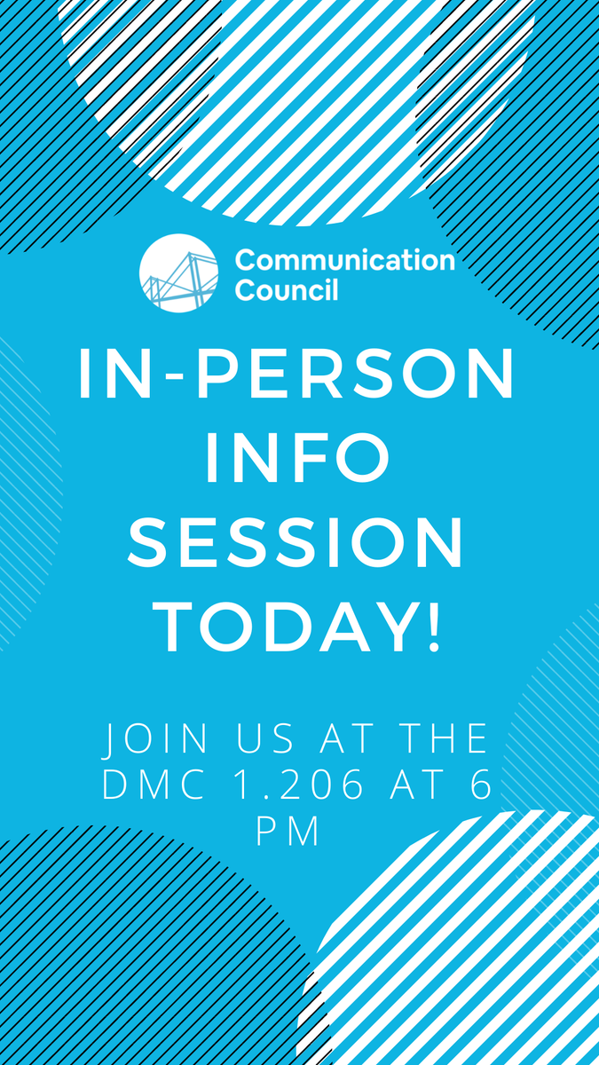 Come join us for our in-person information session today at the DMC 1.206 AT 6 PM!