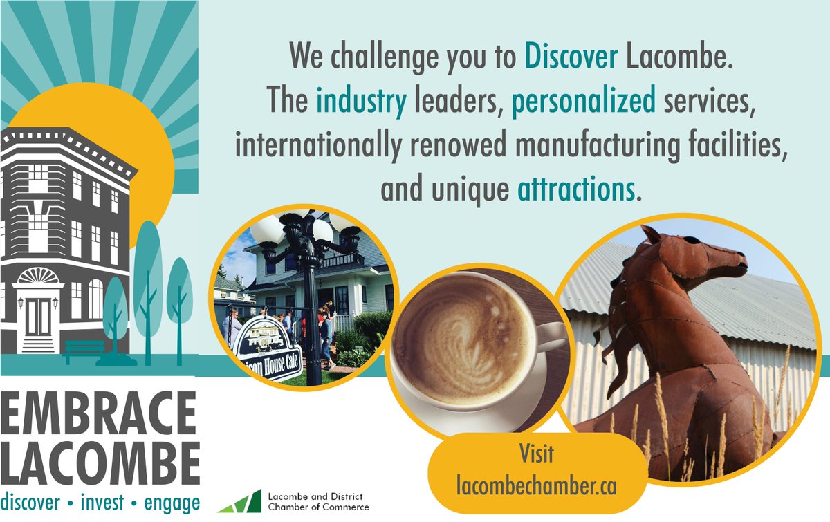 Lacombe is a vibrant community to live and work in, and the #Lacombe Chamber is proud to support its diverse business members. #EmbraceLacombe is a new approach to support businesses and communities by increasing sustainability through marketing, education and awareness.
