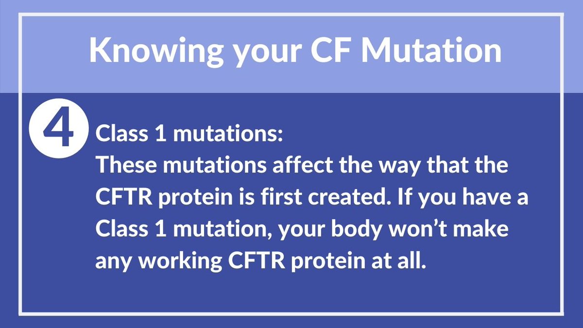 Knowing your CF mutation: Knowing your mutations is important because it affects which treatments will work for you and which won’t. 
#CF #CysticFibrosis bit.ly/3ovVEkq