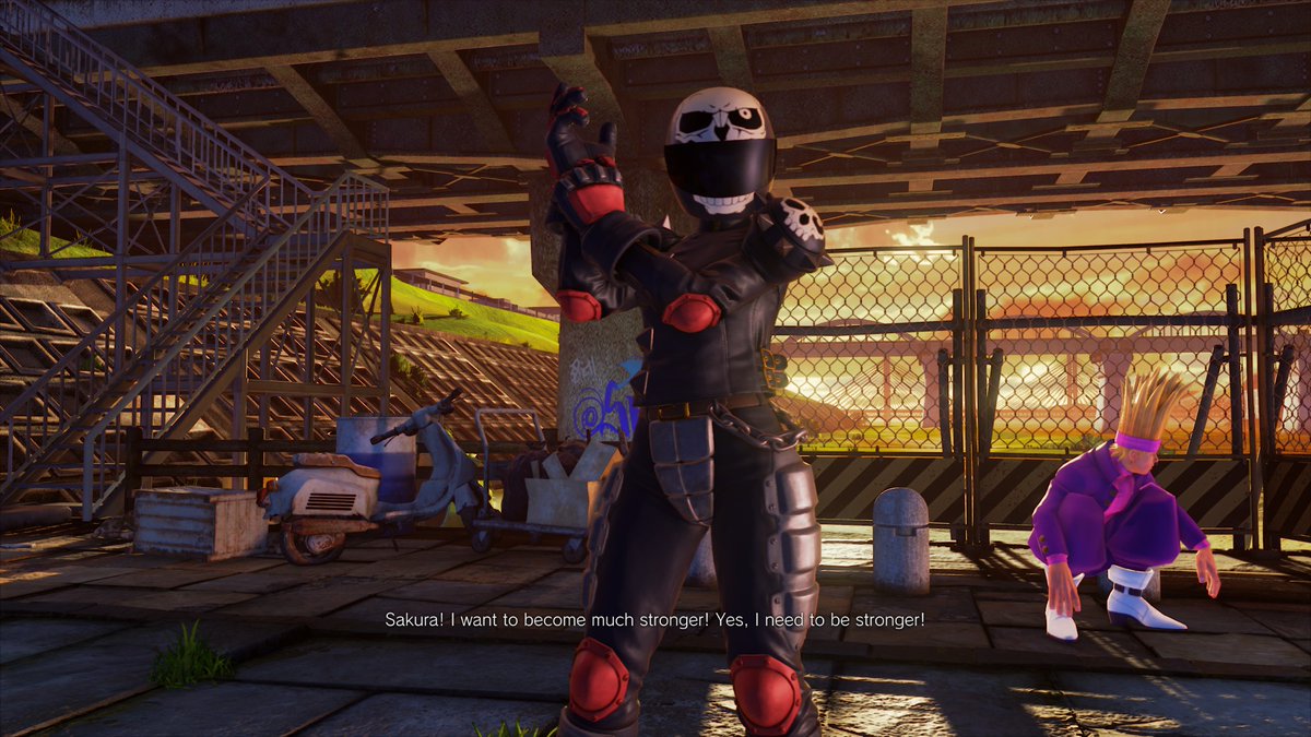 Image from Akira's story mode match vs Sakura.  "Sakura, I want to become much stronger! Yes, I need to be stronger!"