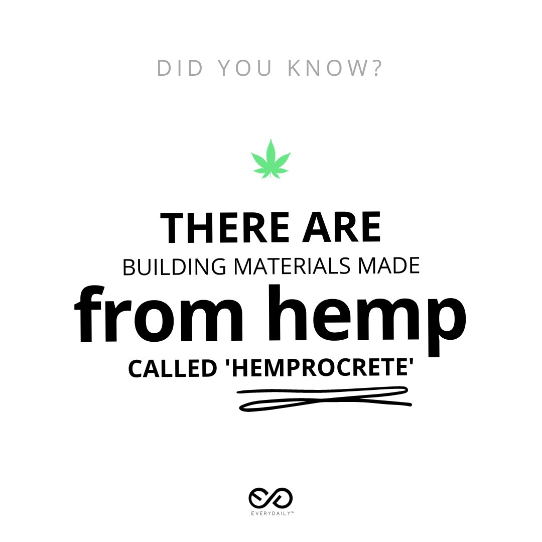 BeEveryDaily's tweet image. "Hemp in the WALLS?  👀
While it sounds like concrete, “hemprocrete” is used more as a plant-based insulation."