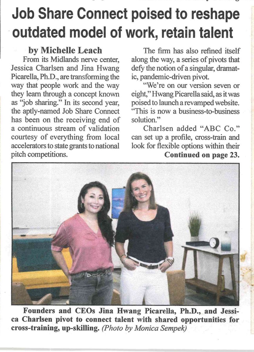 neb_tech's tweet image. Congrats to @JobShareToday featured in the Midlands Business Journal on their work to reshape outdated model of work, retain talent. #NETechProud

mbj.com