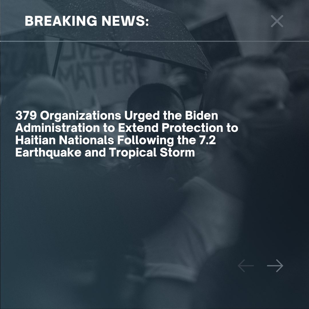 HaitianBridge's tweet image. In a letter addressed to the Biden Administration, 379 organizations requested that the Administration halt all removal and expulsion flights to Haiti and explore other avenues of protection for Haitian immigrants following the 08/14 7.2 earthquake. ➡️ bit.ly/StopDeportatio…