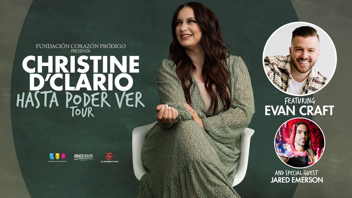 ¡Estoy super emocionada de que vamos a salir de gira nuevamente! No puedo esperar a verlos junto a mis amigos <a href="/EvanCraft/">Evan Craft</a>  y <a href="/jaredemerson/">jared emerson</a>. Los boletos estarán a la venta este viernes. Los puedes obtener antes al suscribirte: christinedclario.com/email