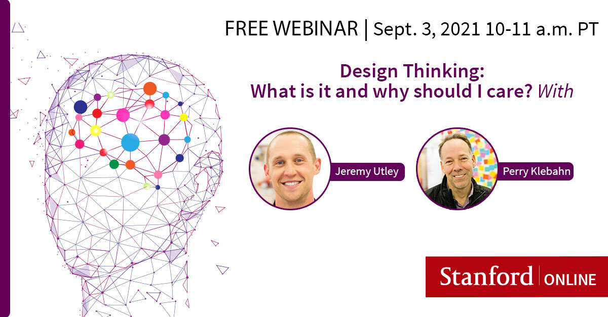 #Freewebinar! Stanford <a href="/stanforddschool/">Stanford d.school</a> instructors <a href="/jeremyutley/">Jeremy Utley</a> and <a href="/Fakeklebahn/">Perry Klebahn </a> will cover the basics of #designthinking and demonstrate (using live audience submissions!) how to work through challenges. Register Now👇 learn.stanford.edu/design-thinkin…?