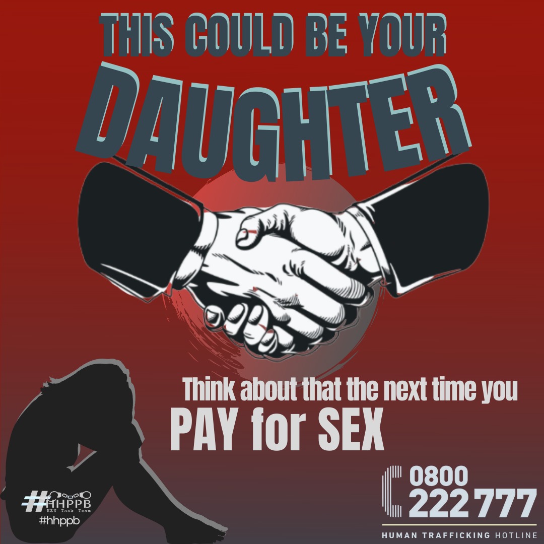 MarinaReyneke's tweet photo. In South Africa it is a criminal offence to buy sexual acts from an adult or a child and you can be prosecuted as the client. For more information or to report Human Trafficking call 0800 222 777 or 10111.
#hhppb https://t.co/zd3AaGKJIn