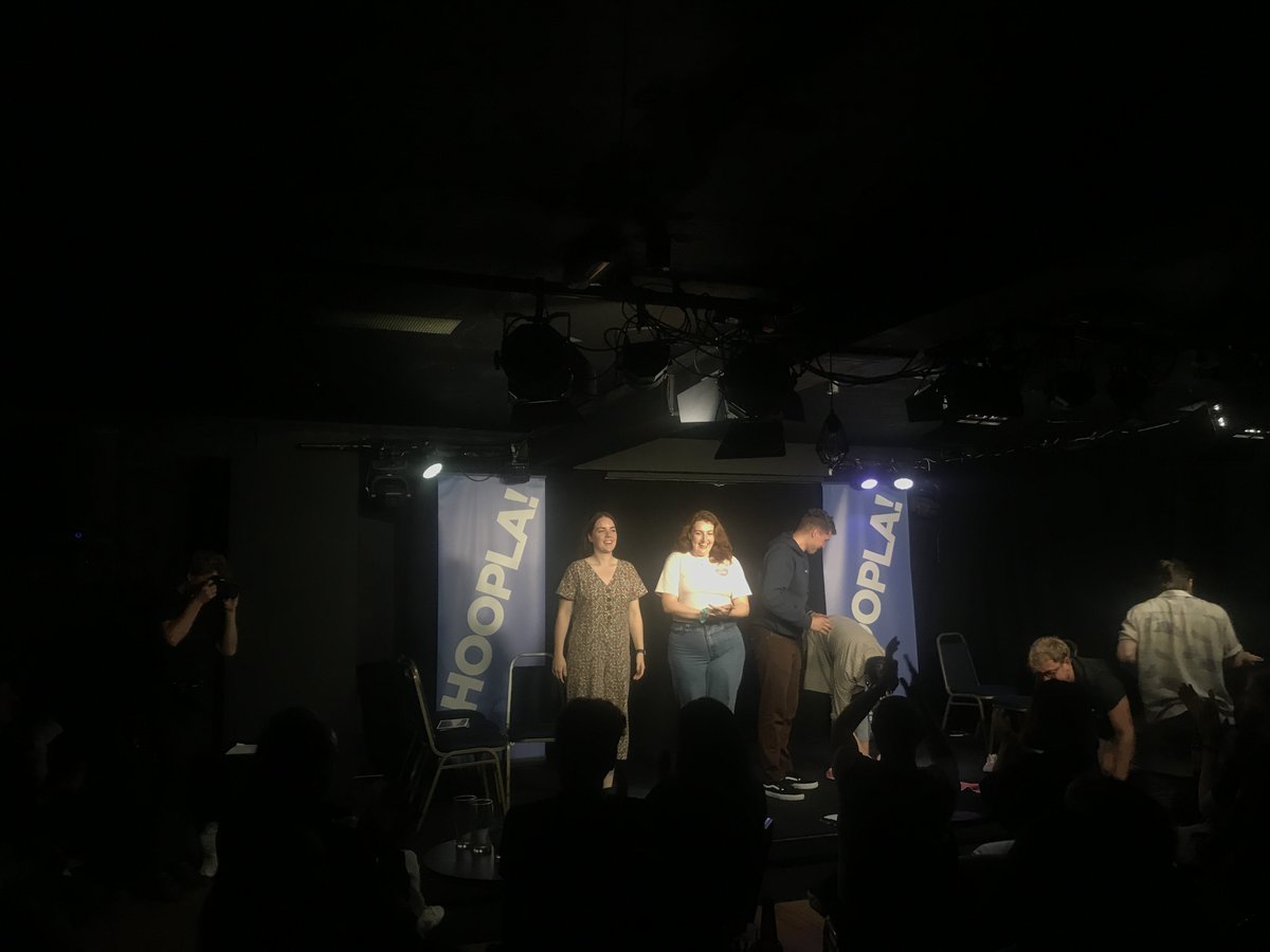 LoreleiMathias's tweet photo. My first time acting on stage since being the baby Jesus, at The Miller/Hoopla last week... Lovely to have such Lols at our three newbie #meloncomedy sketches about the madness of modern dating and technology. Thanks @SketchFetch @hollyhallcomedian & @jessicachambo @lemoncomedy x https://t.co/O80Oh7mckG