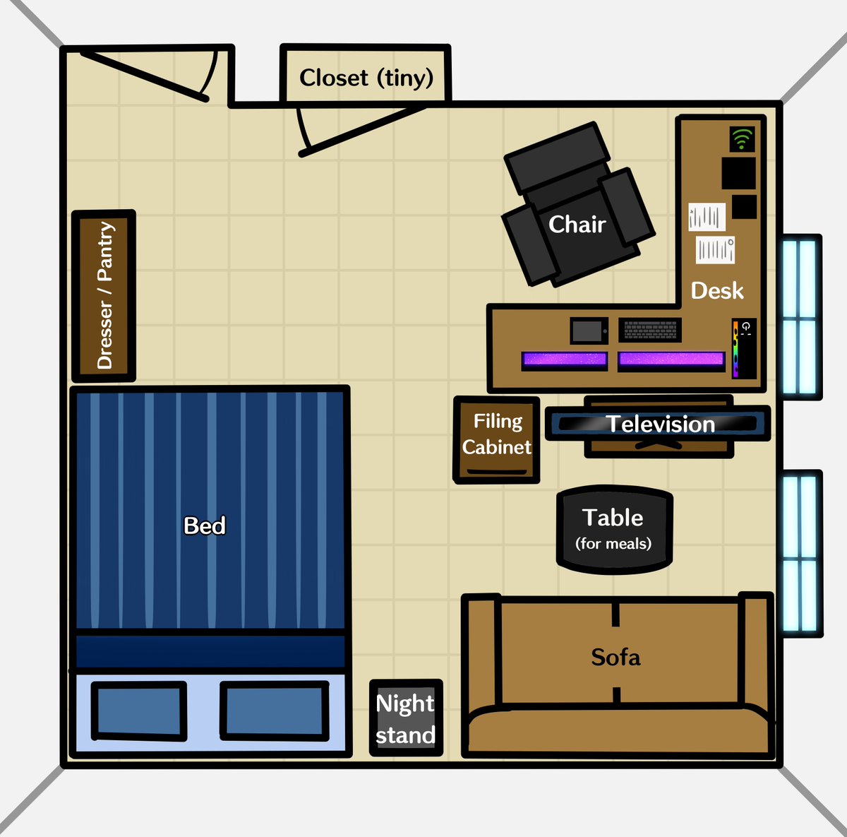 DracoWhale on Twitter "If you rotate the bed so the headboard is