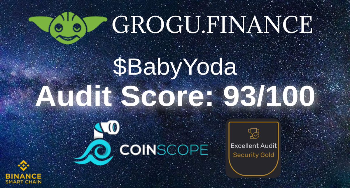 Grogu.Finance (@grogufinance) on Twitter photo grogu.finance multisignature community-controlled "Token 2.0" scored "Excellent" by <a href="/coinscopecrypto/">Coinscope, a TAC Security Company</a>!
"Grogu is a low risk project, with a friendly community that grows. There is potential for huge success if they follow their plans."
<a href="/cz_binance/">CZ ๐ถ BNB</a> <a href="/PancakeSwap/">PancakeSwap</a> #BSC grogu.finance multisignature community-controlled "Token 2.0" scored "Excellent" by <a href="/coinscopecrypto/">Coinscope, a TAC Security Company</a>!
"Grogu is a low risk project, with a friendly community that grows. There is potential for huge success if they follow their plans."
<a href="/cz_binance/">CZ ๐ถ BNB</a> <a href="/PancakeSwap/">PancakeSwap</a> #BSC