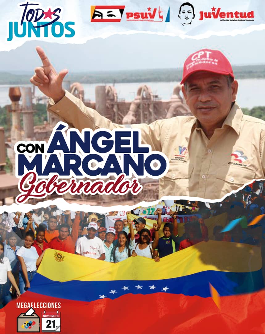 JPSUVCed's tweet image. La Juventud del PSUV en el Municipio Gral. Manuel Cedeño respalda de manera contundente al candidato a la Gobernación por el PSUV y el GPP Angel Marcano.