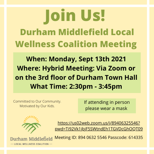 DMLWC's tweet photo. DMLWC first fall meeting! September 13th 2021 at 2:30 pm. We will be hosting a hybrid meeting, please join us via zoom or on the third floor of The Durham Town Hall. If attending in person please wear a mask. #dmlwc #dmyfs https://t.co/5vZjnafxBp