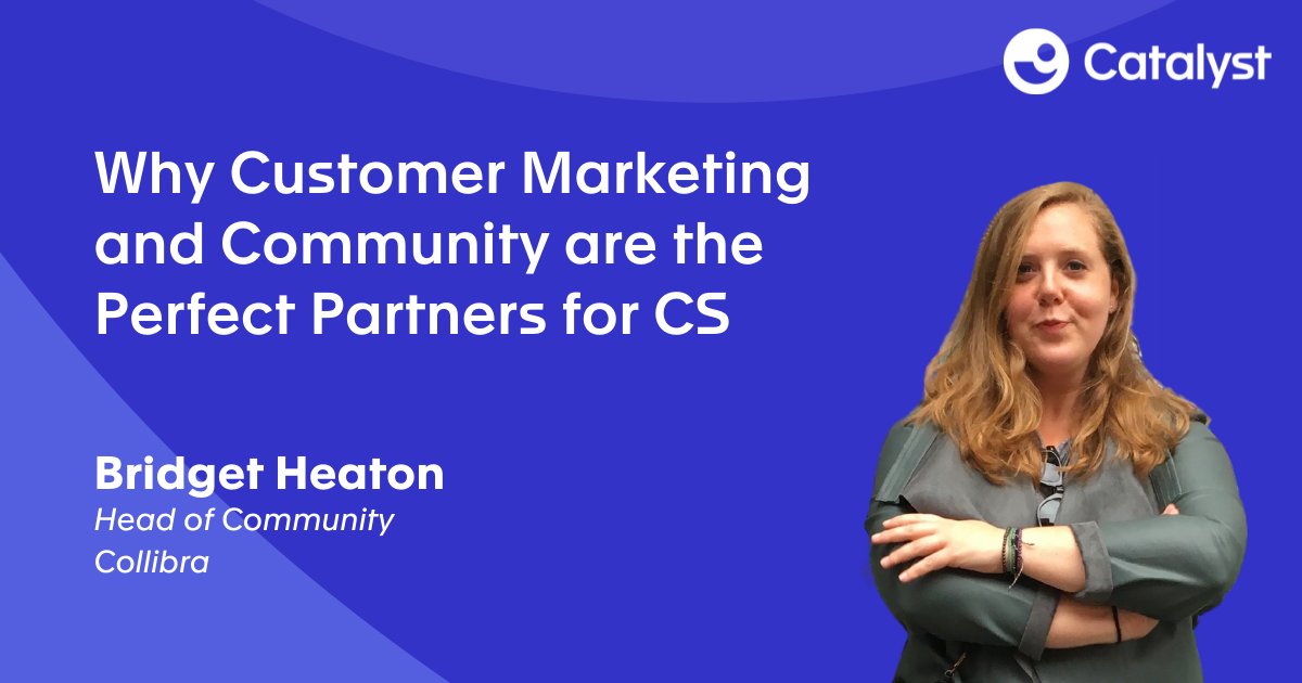 #CustomerSpotlight 💡

<a href="/BridgetHeaton/">Bridget Heaton</a>, <a href="/collibra/">Collibra</a>'s Head of Community, recently chatted with <a href="/CatalystIO/">Catalyst</a> about why customer marketing and community are perfect partners for customer success. 🤝

A must-read for those in #customermarketing and #community: catalyst.io/chatalyst/brid…