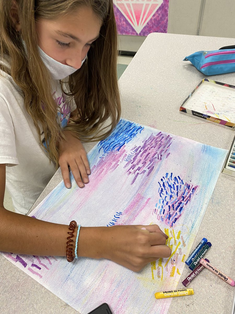 While researching famous artists for their 💥explosion books, 6th graders chose an artist they felt a connection to! More to come!  <a href="/EttaVee/">Jessi Raulet</a>  #oqms #sd113a #middleschoolart #inprogress