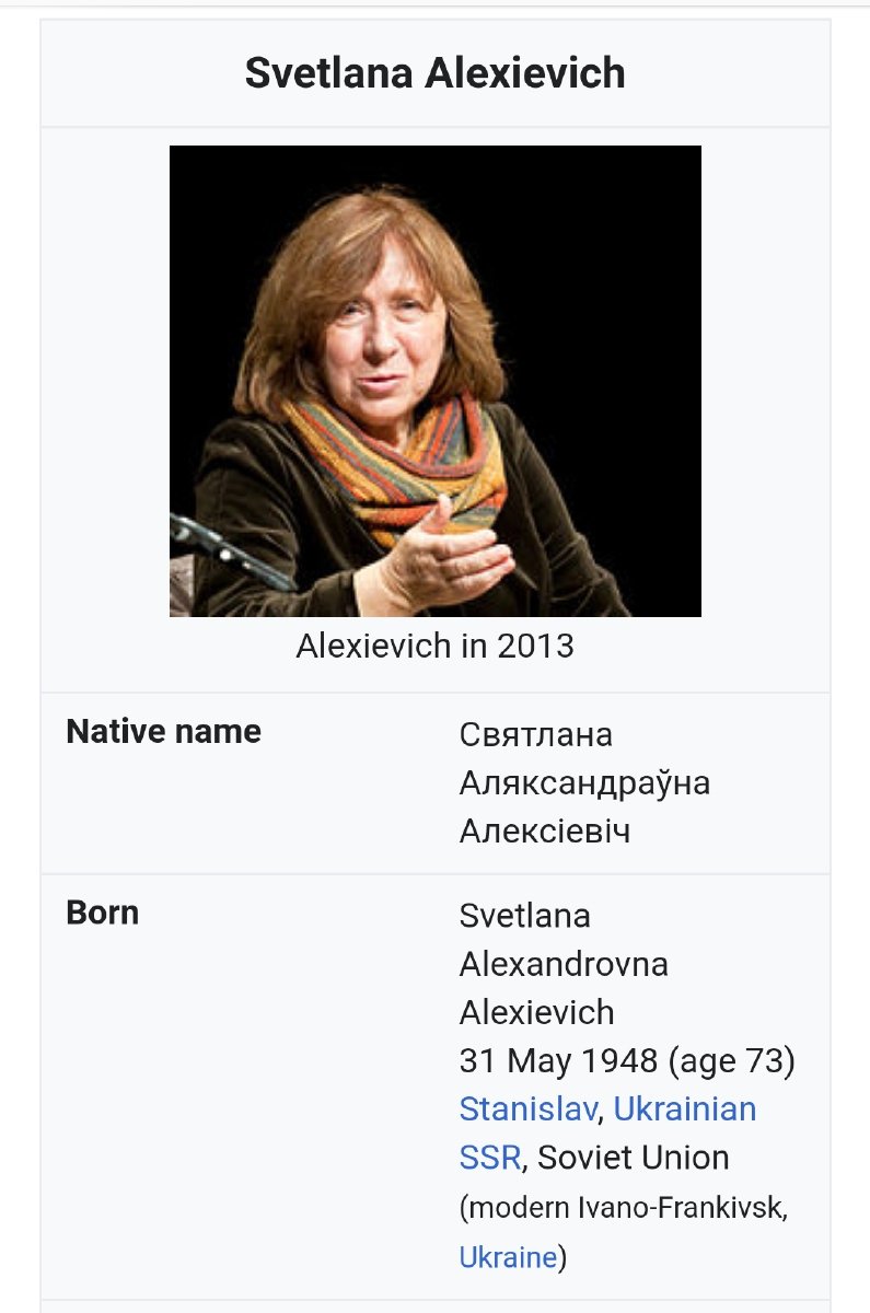 スヴェトラーナ アレクシエーヴィッチ Twitter Search Twitter