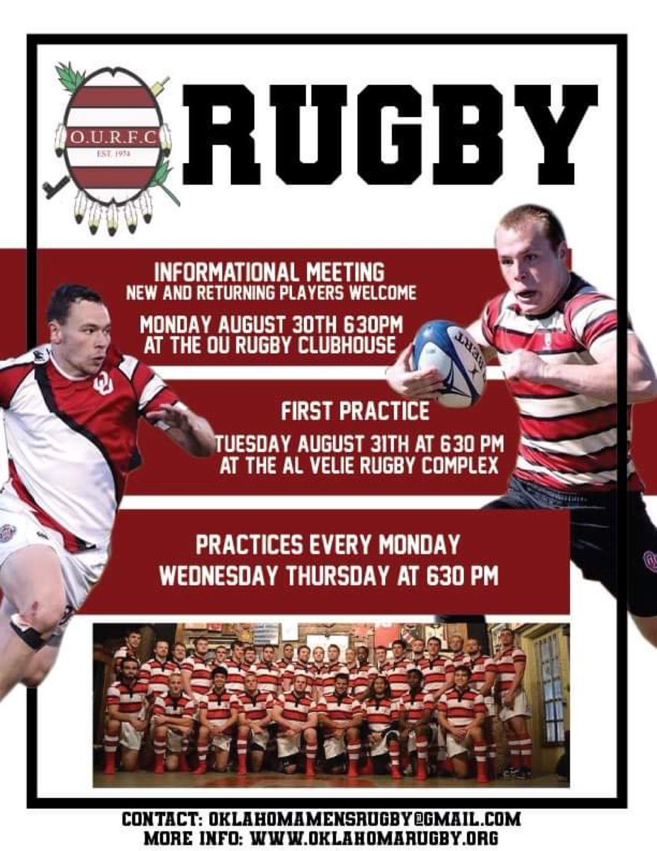 Informational Meeting happening right now at OU Rugby Clubhouse!