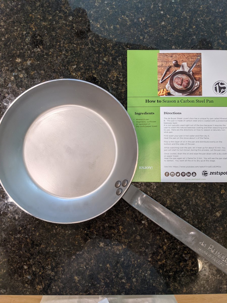 AlexBielak's tweet photo. A new online kitchen store is officially launching soon. Visit https://t.co/iDZCVudkrP @zest_spot. Task for today is to follow their instructions and  season this #dangheavy  #carbonsteel @debuyerfrance fry pan they kindly sent me to work with. https://t.co/721nzJWOXh