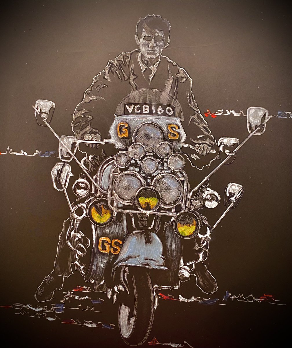 stone_icon's tweet photo. VCB160 hand drawn into Italian Slate with a touch of paint. #quadrophenia #vcb160 #phildaniels #mods #wearethemods :: FOR SALE :: https://t.co/0aIoOE1Vlc