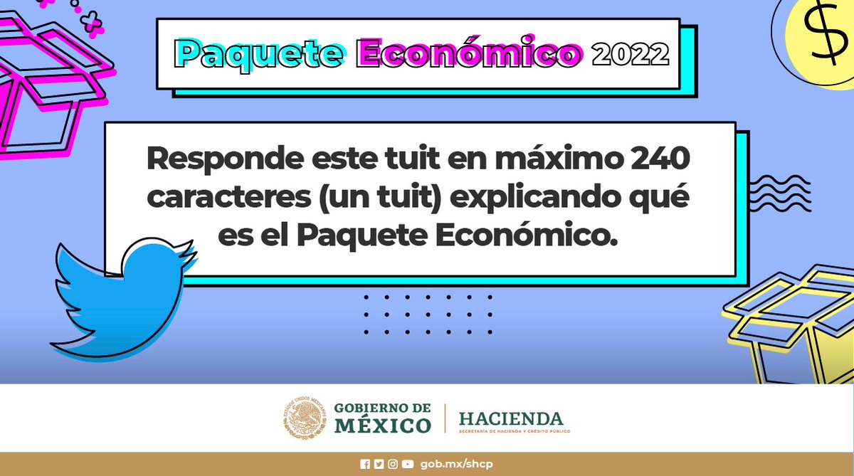 Hacienda_Mexico's tweet photo. ¿Sabes qué es el Paquete Económico? 

¡Participa en nuestra trivia! 🙋🏻‍♀️🙋🏽 

Tienes hasta mañana a las 12:00 del día 📦 https://t.co/FmgqADpQU6